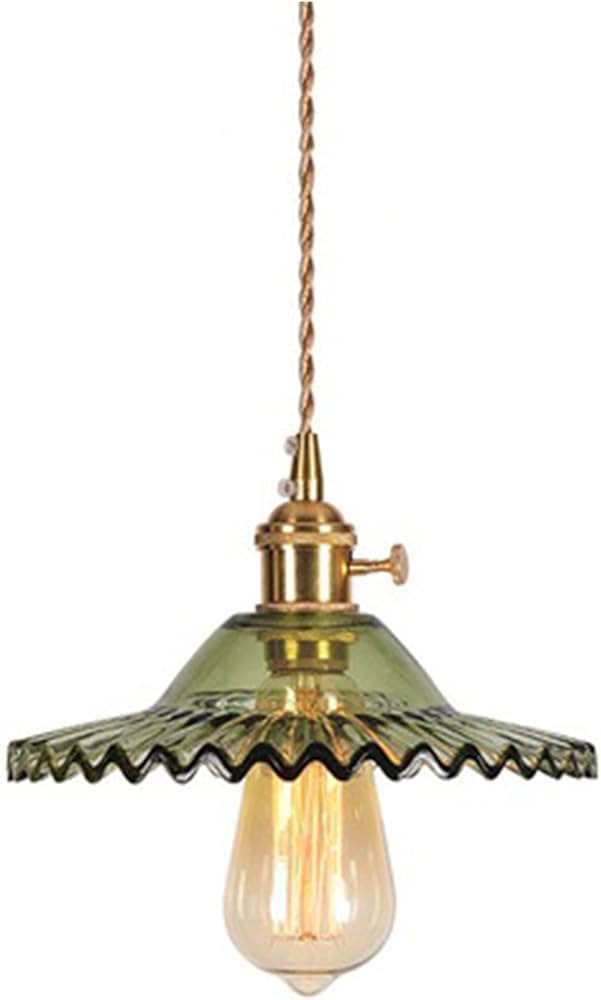 Glass Pendant Light Fixtures Colorful Lamp Shade Brass E26 Socket Pendant Lighting Chandelier for... | Amazon (US)