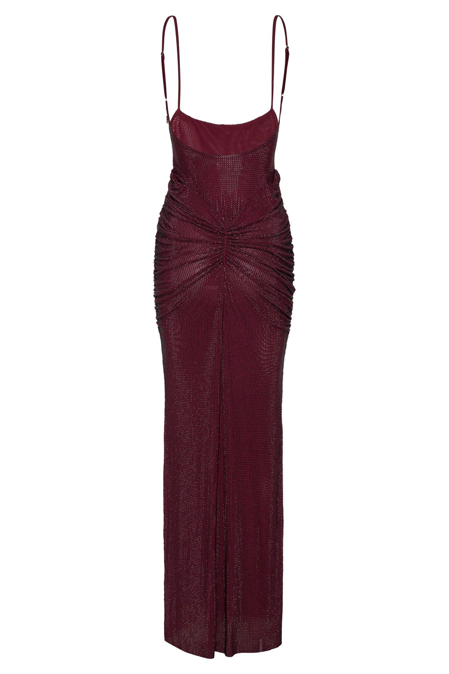 Diamante Satin Maxi Dress - Mahogany | MESHKI US