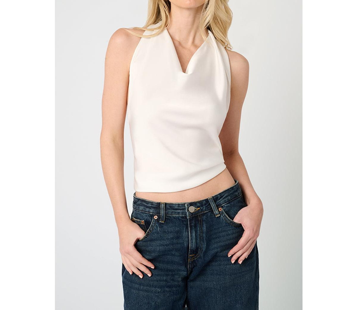WeWoreWhat Women's Halter Cowl Neck Top - White | Macy's