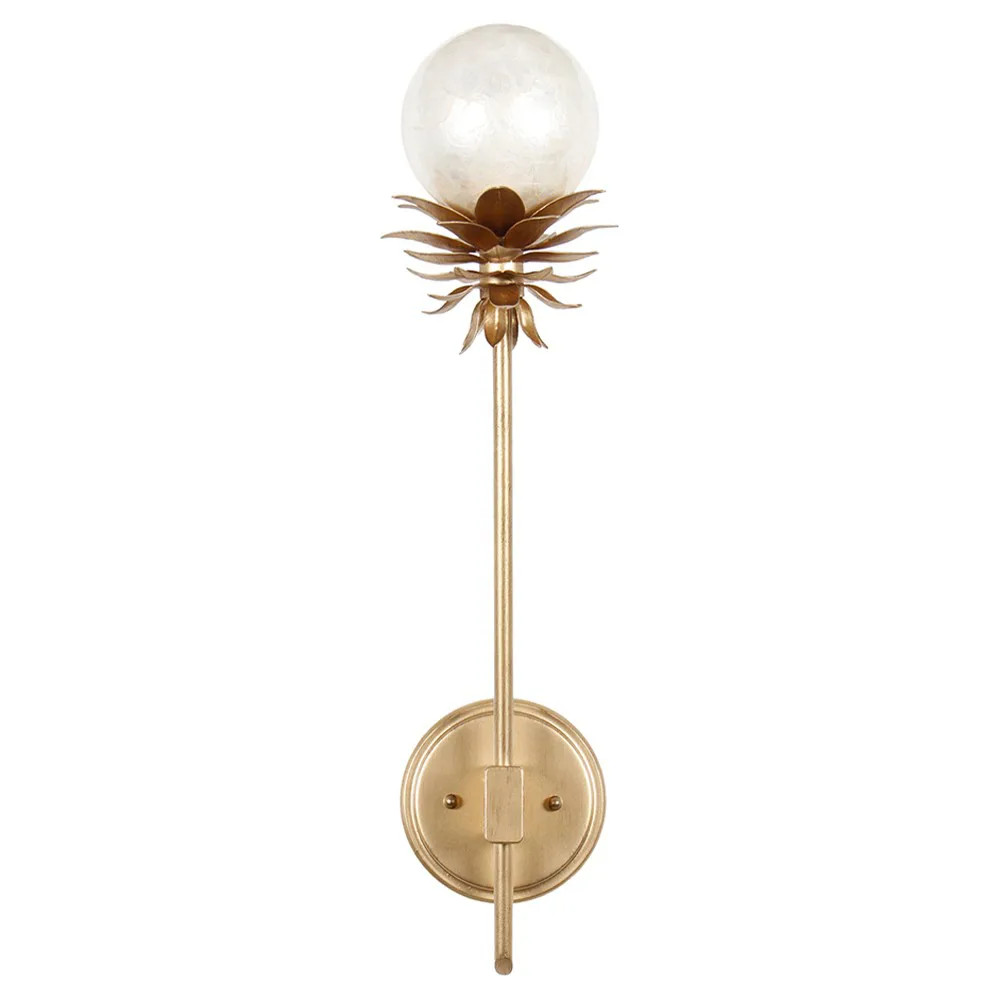 Tara French Country Gold Capiz Sconce | Kathy Kuo Home