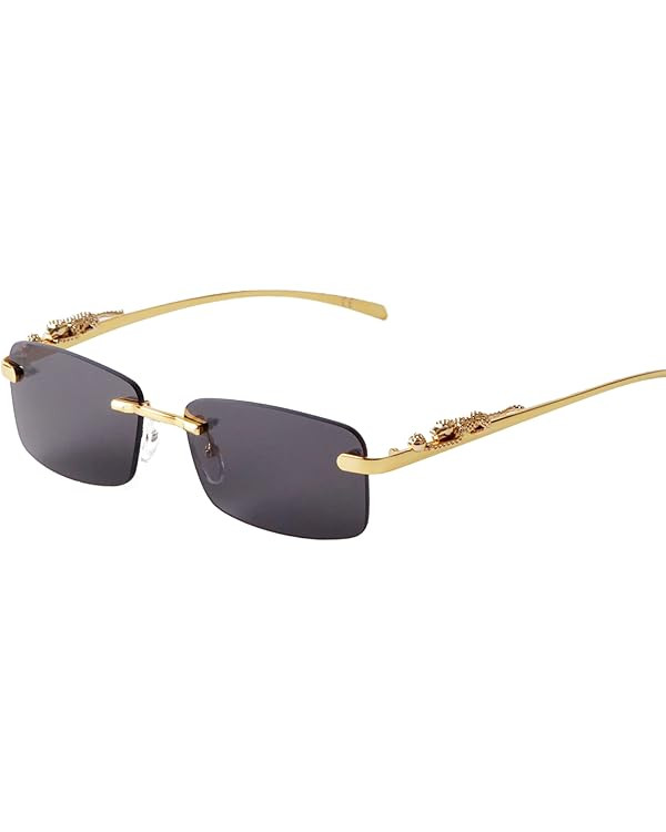ADE WU Vintage Rimless Sunglasses Retro Luxury Gold Metal Frameless Rectangle Colored Lens Sun Gl... | Amazon (US)