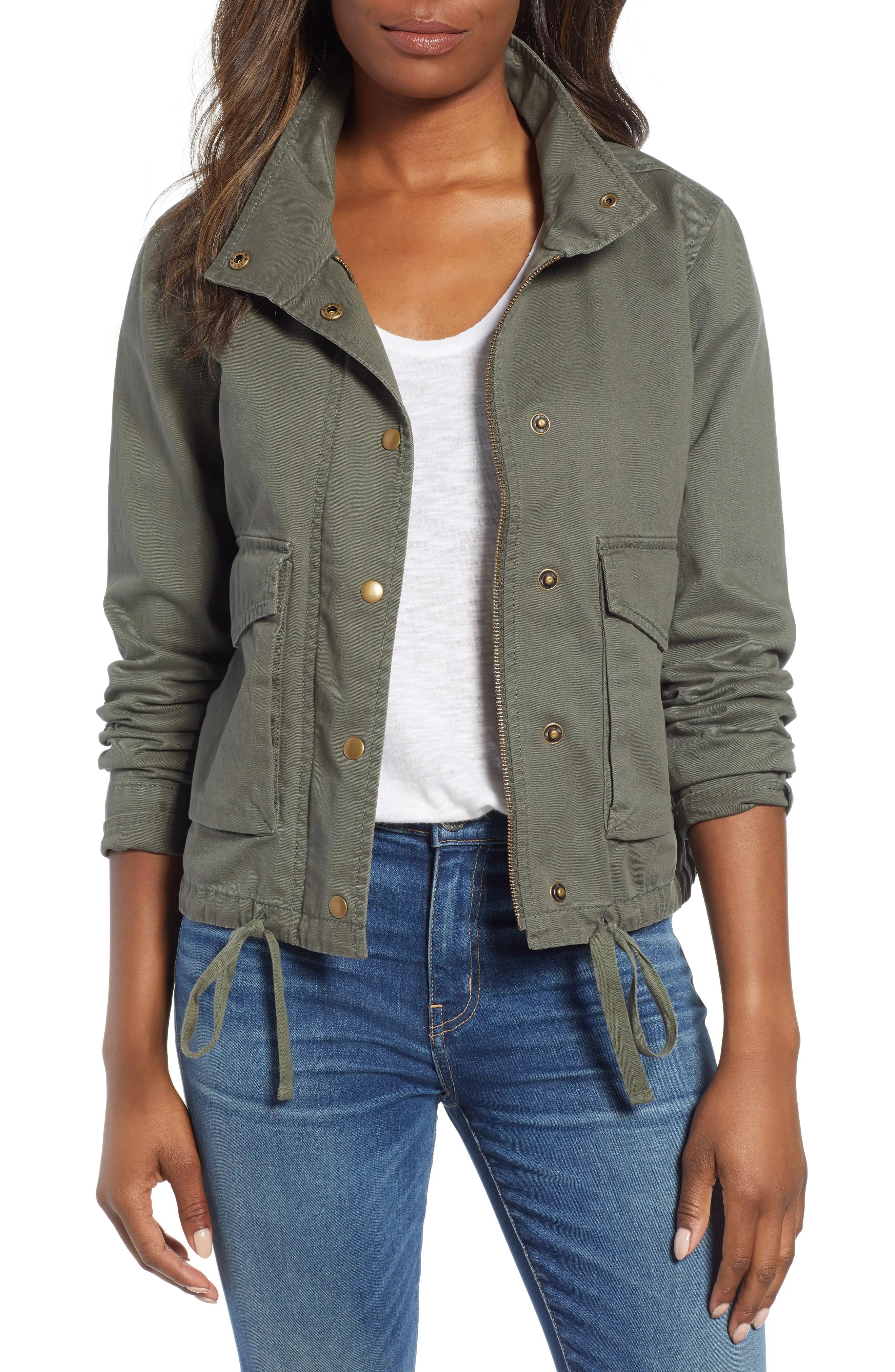 Caslon® Front Pocket Utility Jacket (Regular & Petite) | Nordstrom