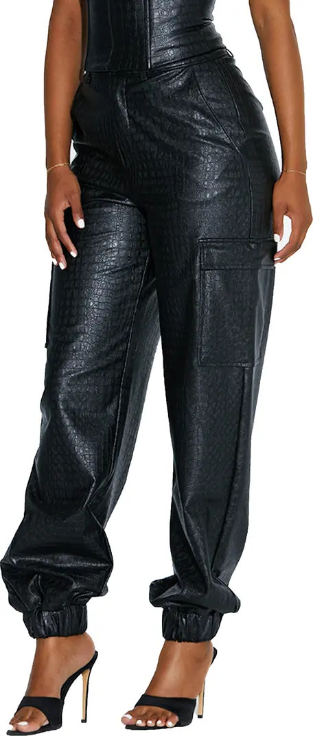 The Crocodile Faux Leather Joggers | Nordstrom