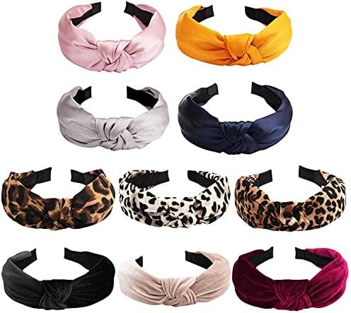 Ondder 10 Pack Headbands for Women Top Knot Headband Head Bands Fashion Knotted Headbands for Women  | Amazon (US)