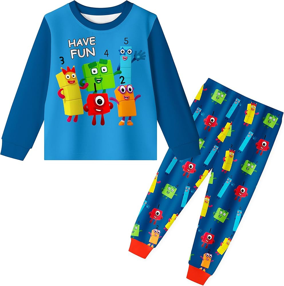 Didadi Boys Long Shirts and Pants Sets Costume Kids Girls Cartoon Home Daily Playwear Causal Wear... | Amazon (US)