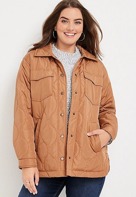 Quilted Snap Button Puffer Coat | Maurices