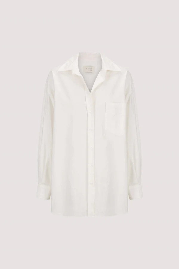 RHEA 2.0 WHITE OVERSIZED COTTON SHIRT | DISSH