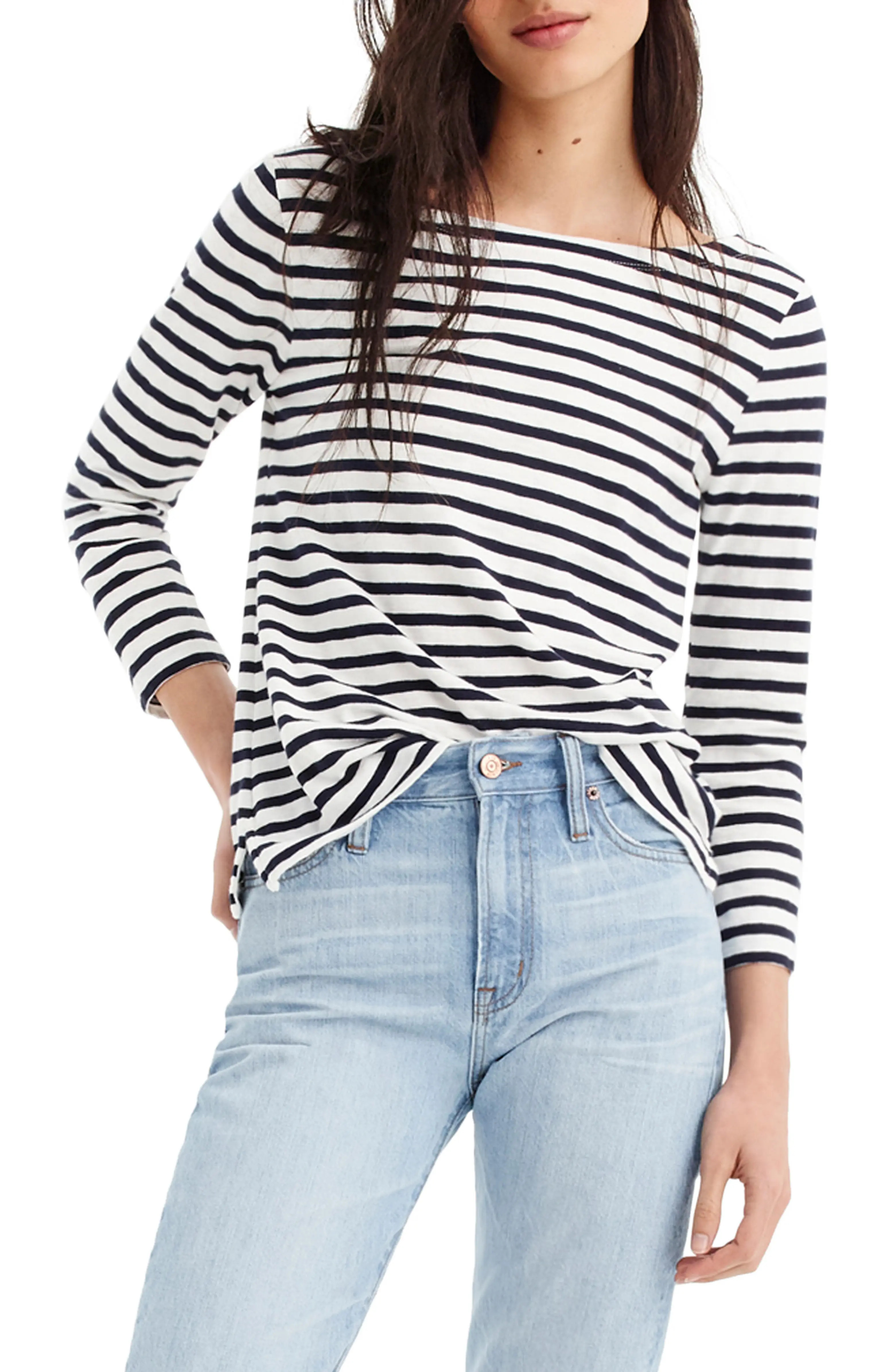 Stripe Boat Neck Tee | Nordstrom