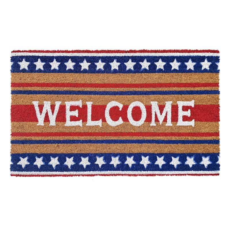 Stars & Stripes Welcome Coir Mat, 18x30 | At Home
