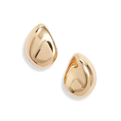 Nordstrom Molten Teardrop Stud Earrings in Rhodium at Nordstrom | Nordstrom