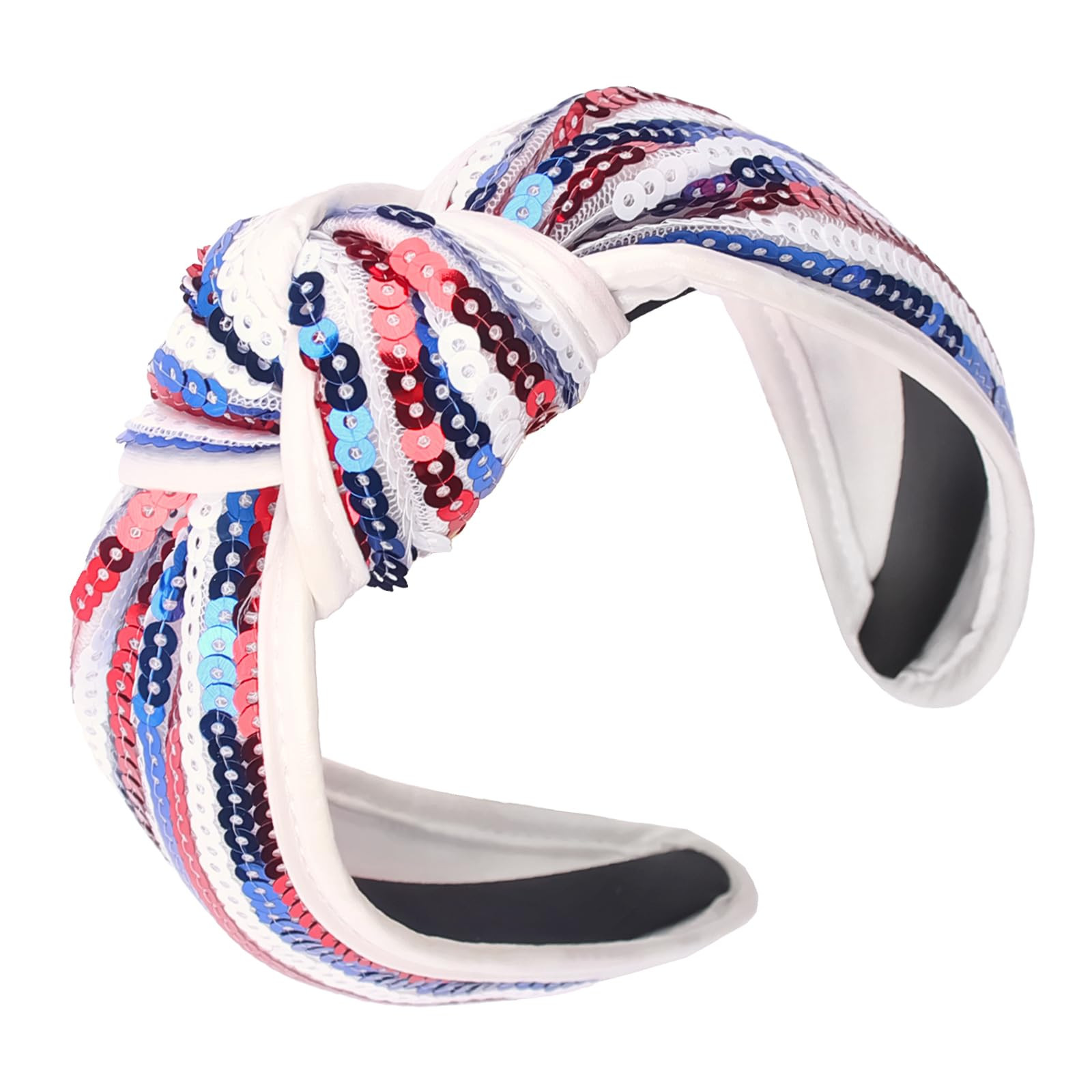 4th of July Sequin Headband for Women Girls Fourth of July Knotted Headbands Red White and Blue P... | Amazon (US)