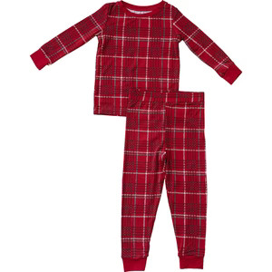 Mebie Baby Red Plaid Bamboo Cozy Set – Family Matching Christmas Pajamas | Mebie Baby