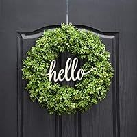 QUNWREATH Handmade 18 inch Handmade Grass Series Wreath,Gifts Package,Free Hooks,Hello Letter,Wre... | Amazon (US)