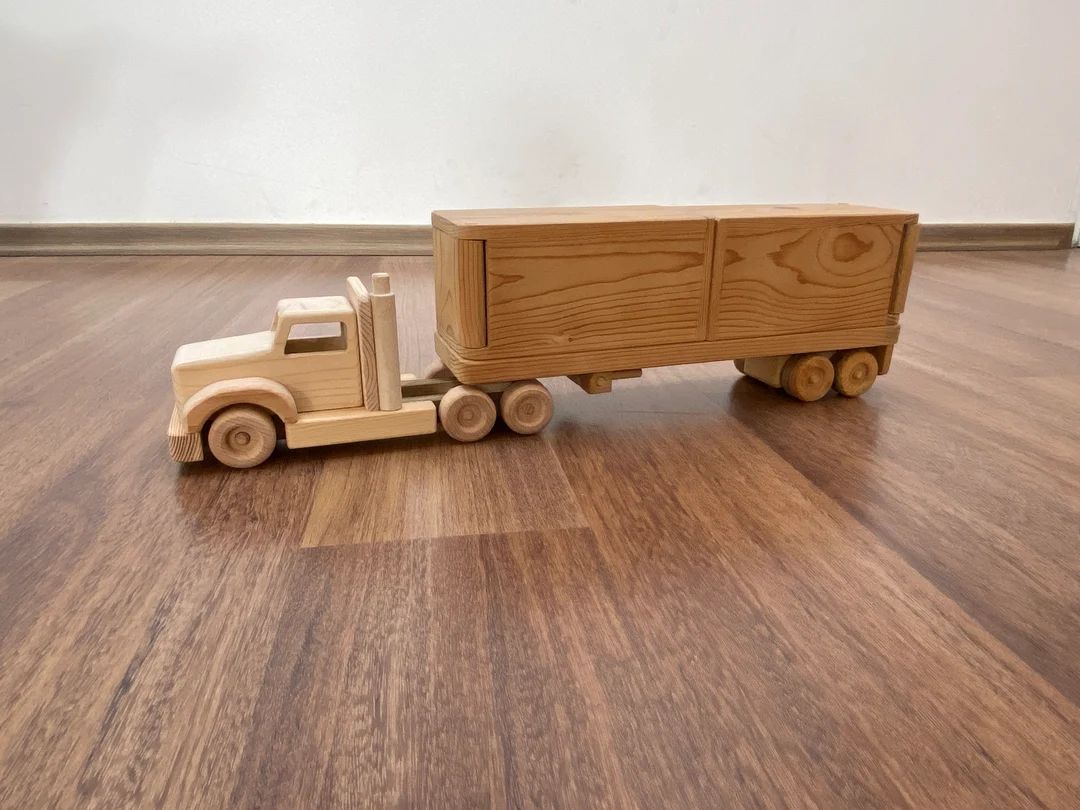 Anton, Containers Truck a Wooden Toy With Two Containers Natural Finished Eco-friendly Children's... | Etsy (US)