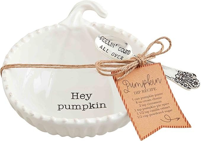 Mud Pie Thanksgiving Tidbit Set, Pumpkin, 4 3/4" x 4 1/2" | Amazon (US)