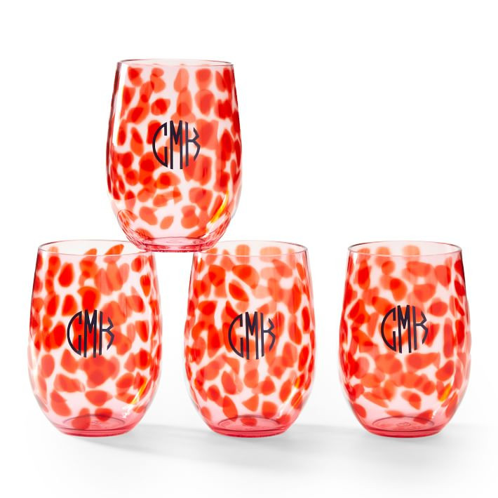 Animal Print Outdoor Stemless Wine Glasses | Mark and Graham