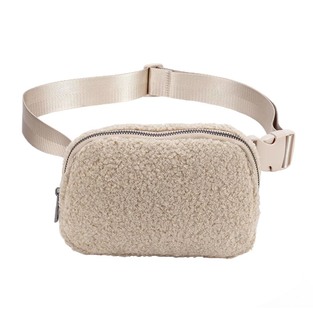 Clearance! Lotpreco Fleece Mini Belt Bag with Adjustable Strap, Sherpa Small Waist Pouch Fanny Pa... | Walmart (US)