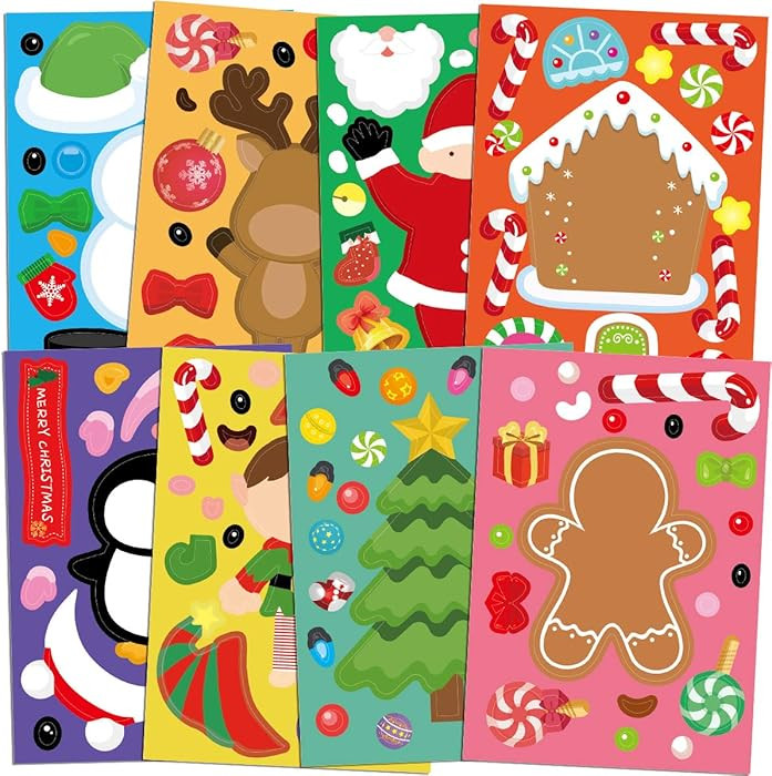 Ceiba Tree 48 Pcs Christmas Stickers Make Your Own Christmas Sticker Sheets for Kids Home Classro... | Amazon (US)