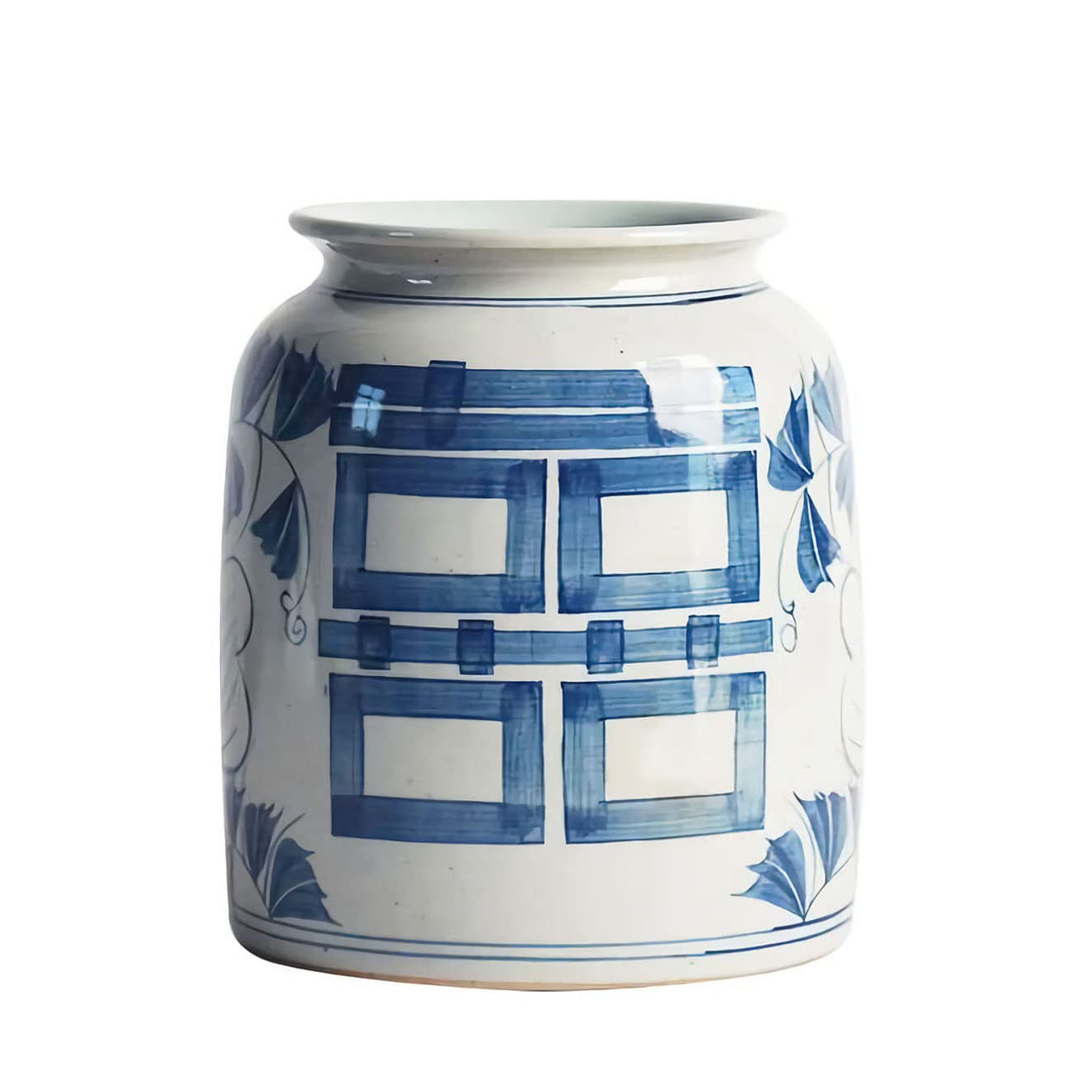 Chinese Ginger Jar Chinoiserie Vase, Home Decorative Vintage Blue and White Porcelain Vase Cerami... | Amazon (US)