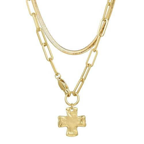 James Michelle The Original Chunky Cross Chain Necklace for Women \u2013 Premium Waterproof, Tarn... | Amazon (US)