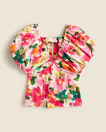 Cecily top in floral stretch cotton poplin blend | J. Crew US