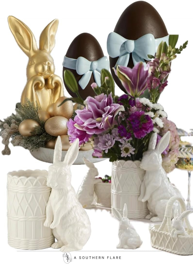 Discover the perfect Easter decor with our bunny figurines and centerpieces. Add a touch of sprin... | Amazon (US)