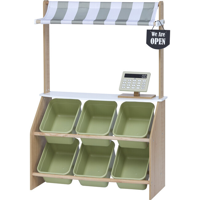 Little Helper Market Play Stand Play Kitchen , Olive Green | Maisonette