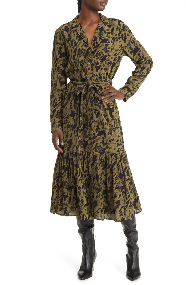 Rails Beatrice Animal Print Long Sleeve Shirtdress | Nordstrom | Nordstrom