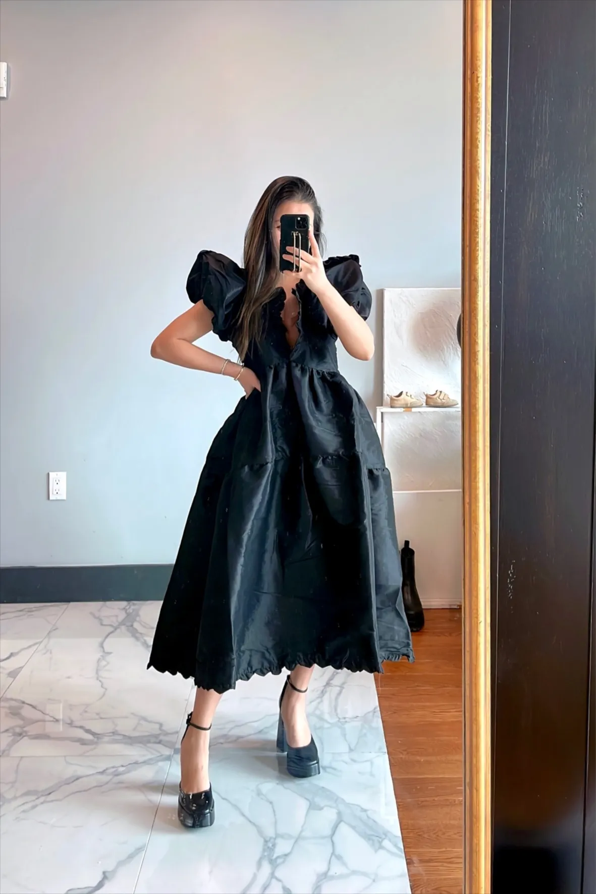 target black midi dress Women's Long Sleeve A-Line A New Day La Ligne X Target Womens