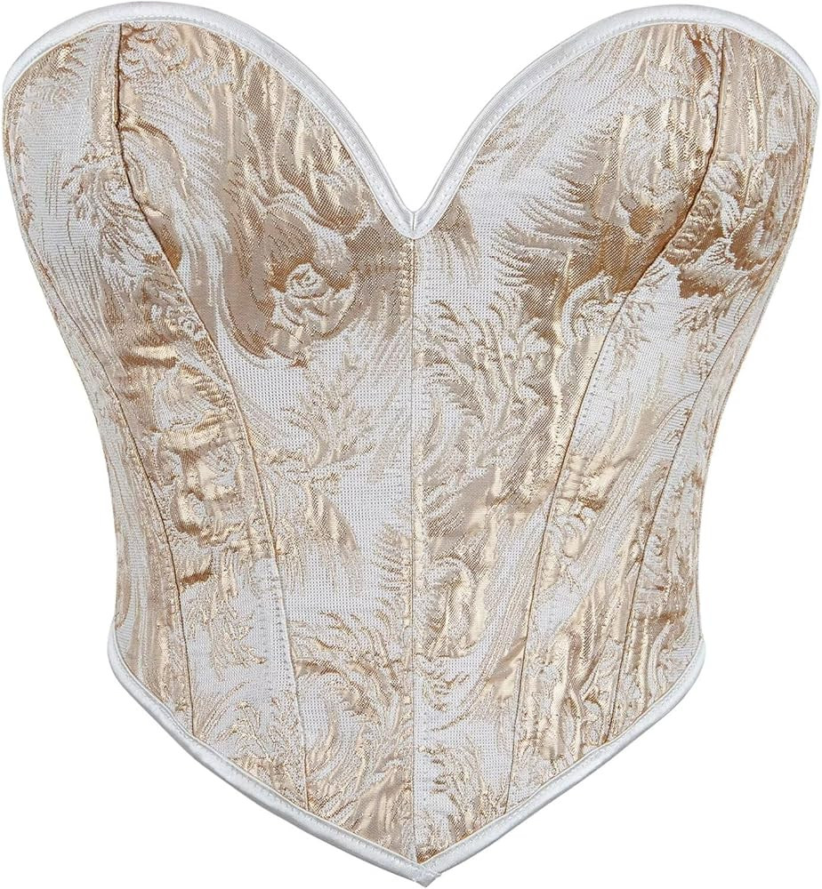 Blue Butterfly Pattern Corset Top for Women Floral Bustier Lace Up Boned Overbust Lingerie Bodysh... | Amazon (US)