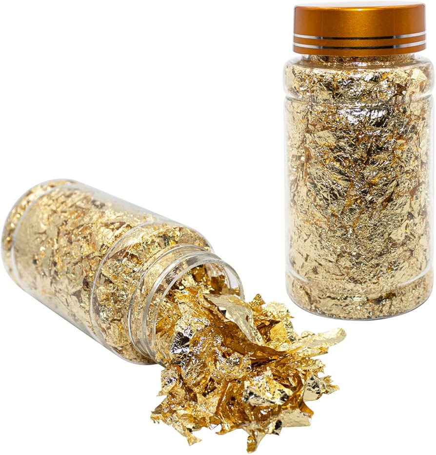 Folhas de Ouro Dourado Decoração Alongamento de Unhas de Gel Encapsular Pote Grande | Amazon (BR)