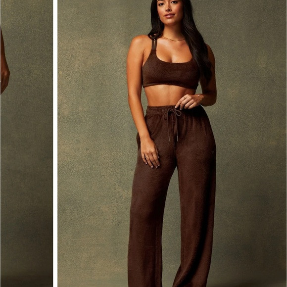 Fabletics Cozy Cord High-Waisted Wide Leg Pant Women's Brown Cacao Size XXL | Poshmark