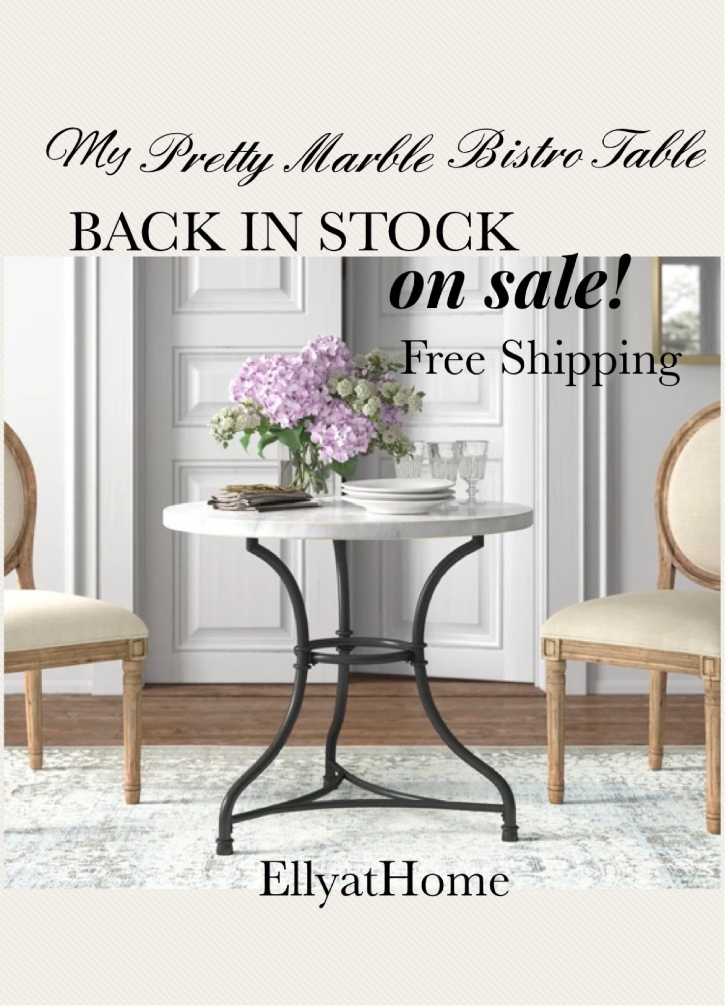 Marble bistro table back in stock at new lower price! Shop soon! Kelly Clarkson collection at Wayfair! Free shipping. Dining space, breakfast nook. Shop dining side chairs too! 

#LTKhome #LTKsalealert