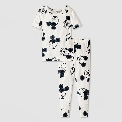 Toddler 2pc Snug Fit Mickey Mouse and Friends Pajama Set - White 2T | Target