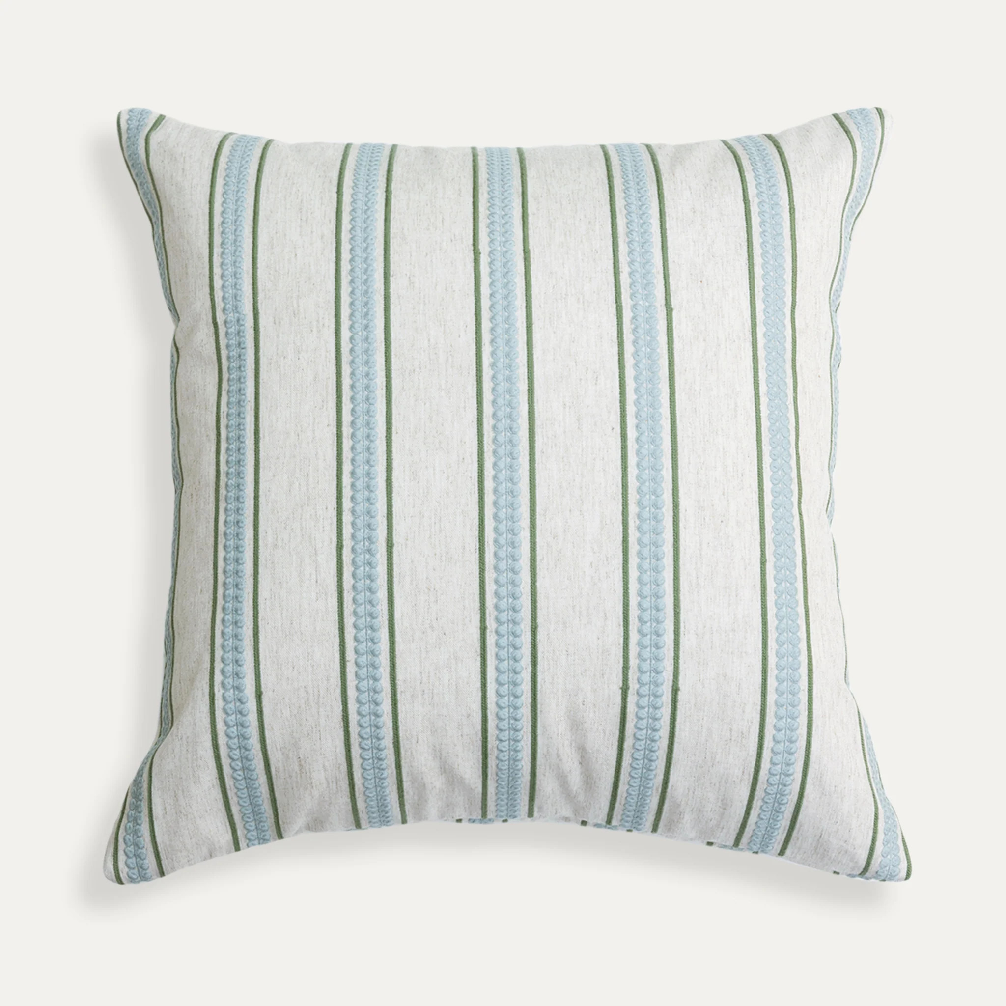 Green Embroidered Throw Pillow: Margot Fern | Pepper Home | Pepper Home