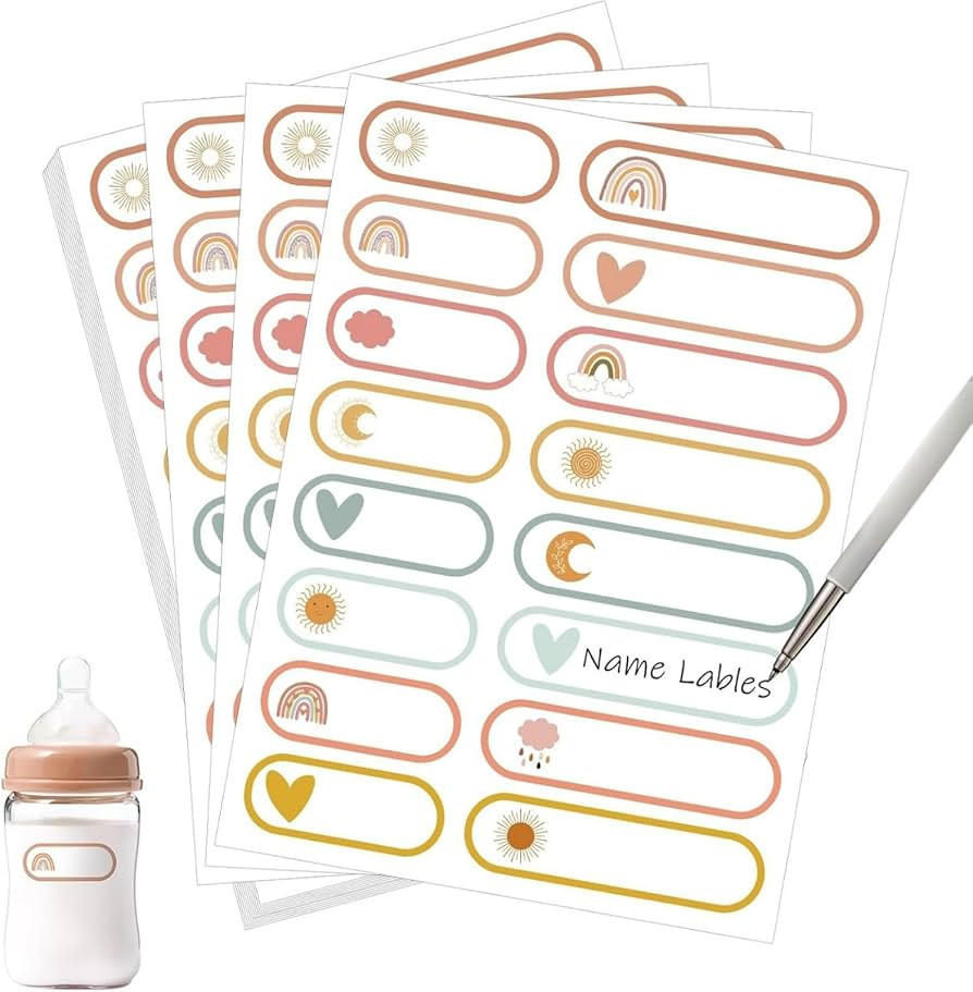 320 Pcs Baby Bottle Labels, Name Labels for School Daycare, Waterproof Label for Bottles, Self-Ad... | Amazon (UK)