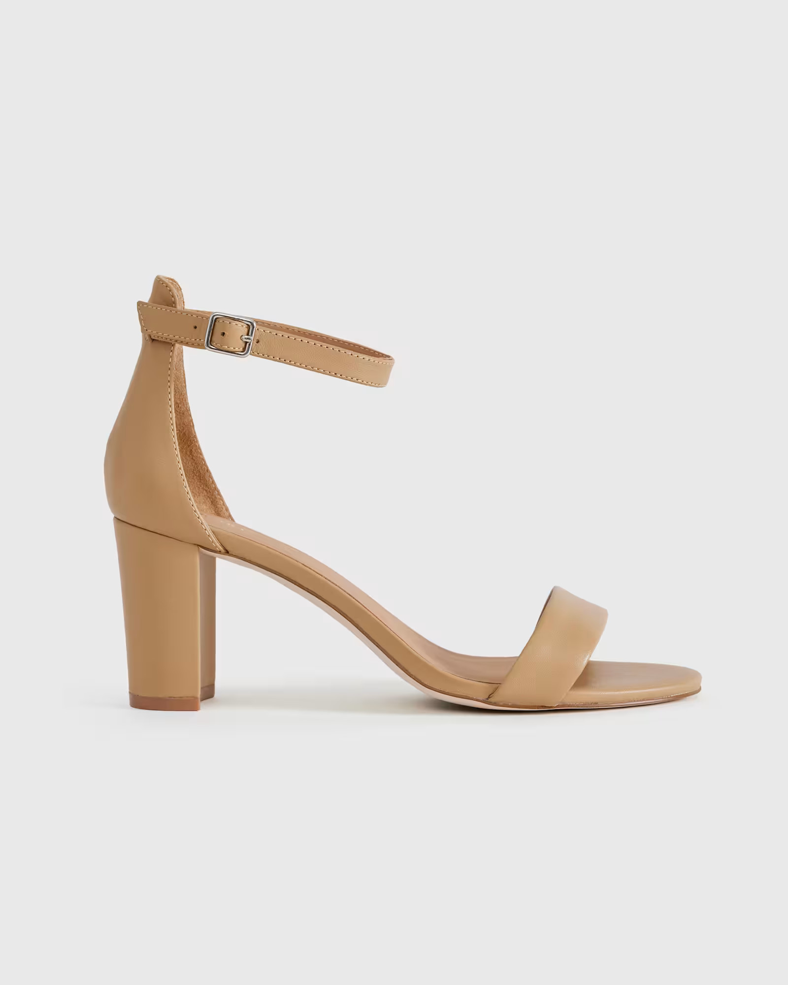 Italian Leather 65mm Block Heel in Cashew | Quince