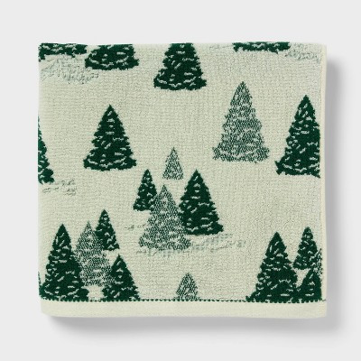 Tree Chrismas Bath Towel Cream - Threshold™ | Target
