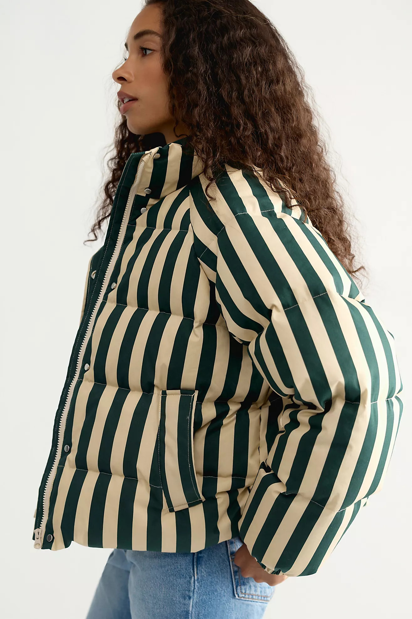 The Tiny Big Sister Striped Puffer Jacket | Free People (Global - UK&FR Excluded)