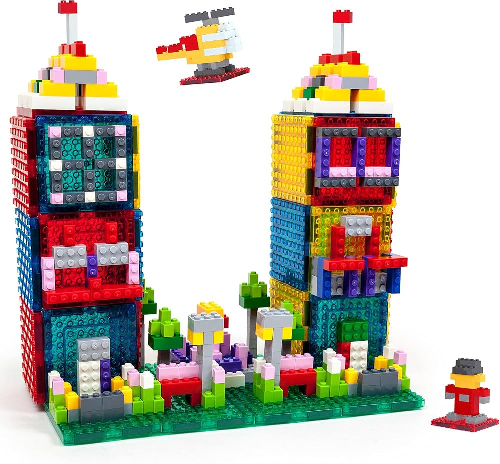 PicassoTiles 1016pcs Magnetic Brick Tile and Building Brick Block Combo Set, Magnetic Tiles, Buil... | Amazon (US)