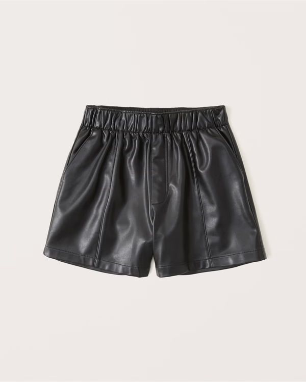 Vegan Leather Pull-On Shorts | Abercrombie & Fitch (US)