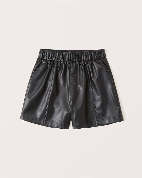 Women's Vegan Leather Pull-On Shorts | Women's Bottoms | Abercrombie.com | Abercrombie & Fitch (UK)