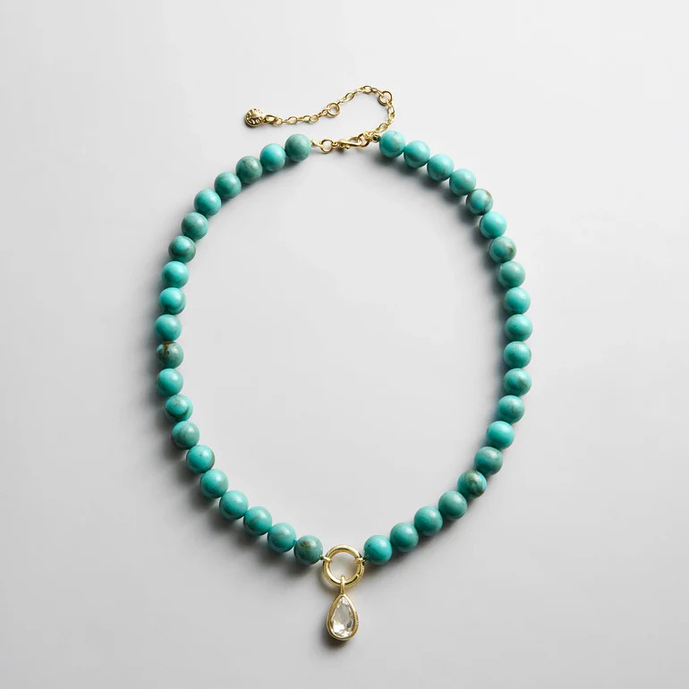 Janette Beaded Ring Necklace - Turquoise Bead | BaubleBar