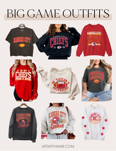 Chiefs Tops | Chiefs Tees | Chiefs Tshirts | Chiefs Sweatshirts | Etsy Fashion | Big Game Outfits | Game Day Outfits 

#LTKfindsunder50 #LTKstyletip #LTKfindsunder100