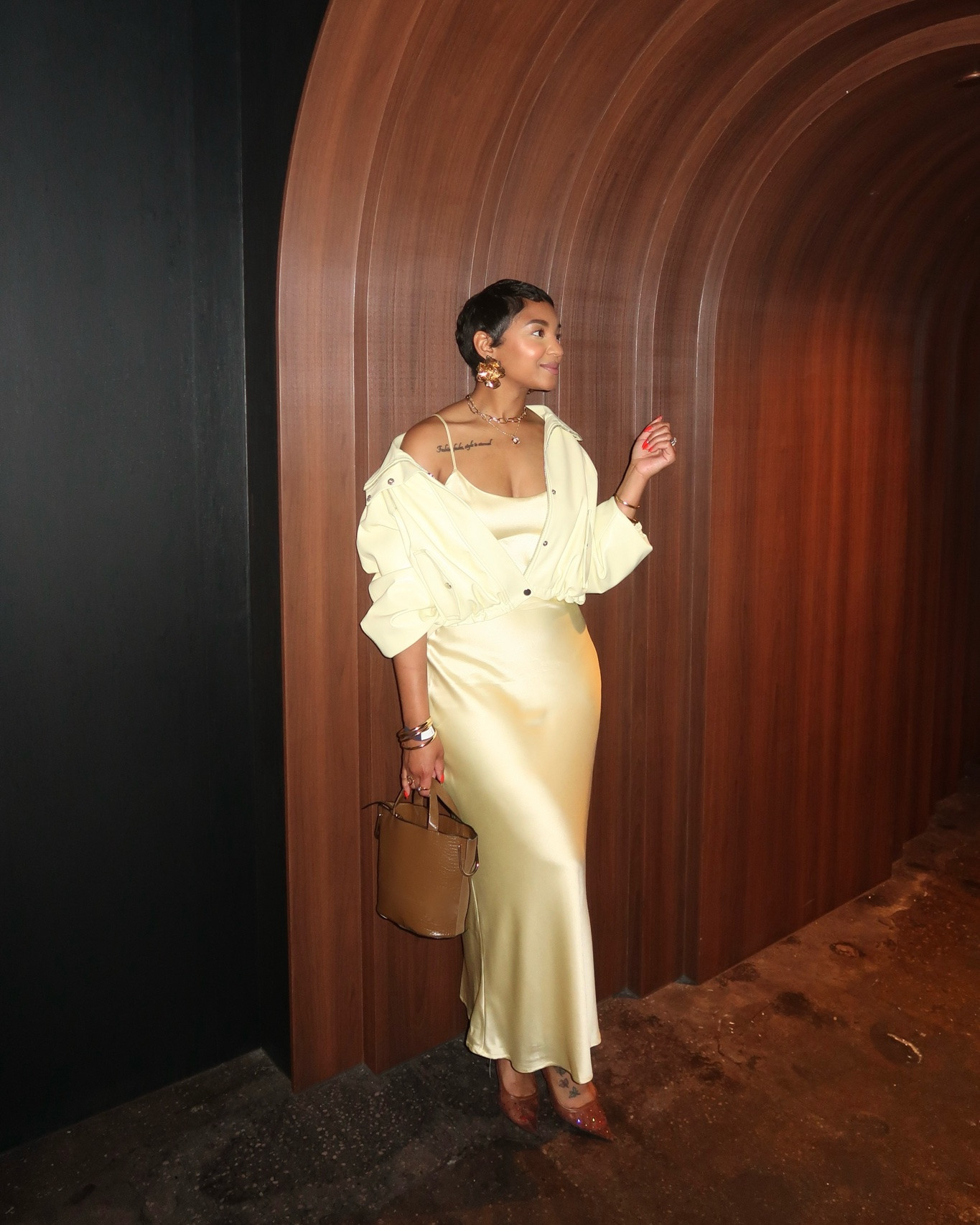 Butter yellow has become the color of the season! A bomber jacket and slip dress is a great outfit formula for a chic yet sexy look!

#LTKgrwm #LTKootd #LTKOver40