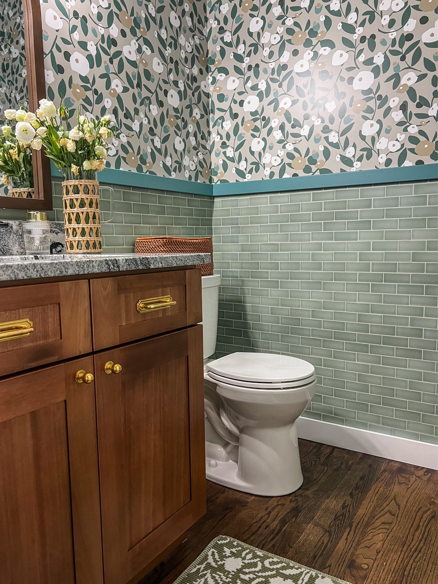 All of my powder bathroom decor and finds. Target home decor. Rejuvenation home decor. Gold accents. Peel and stick wallpaper. Peel and stick tiles. Bathroom decor. Bathroom finds. 

#LTKHome #LTKStyleTip #LTKFindsUnder100