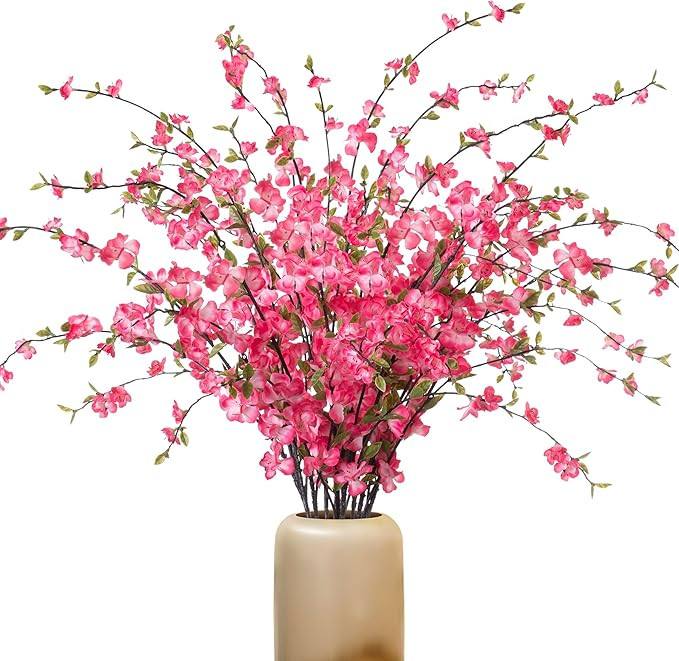 Ammyoo Artificial Cherry Blossom Flower,Faux Cherry Flowers 39 Inch Peach Branches Arrangement fo... | Amazon (US)