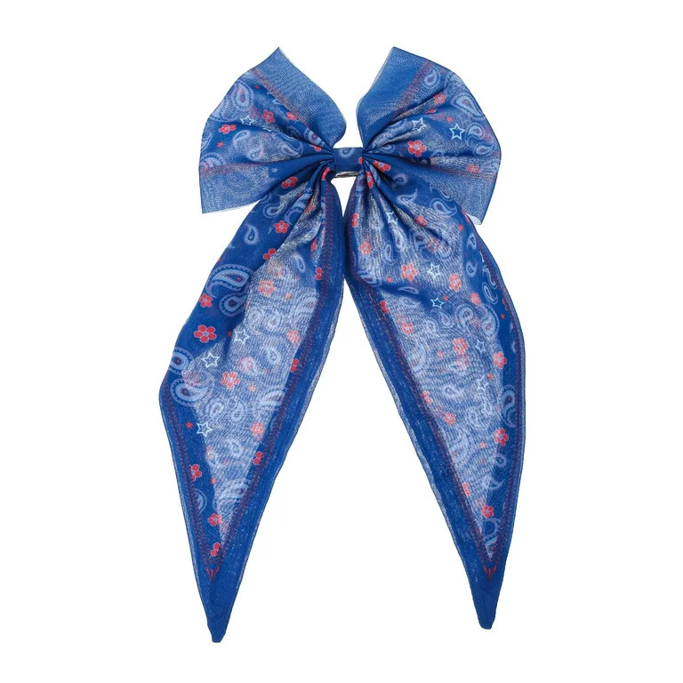 Way to Celebrate Americana Patriotic Paisley Print Hair Bow | Walmart (US)