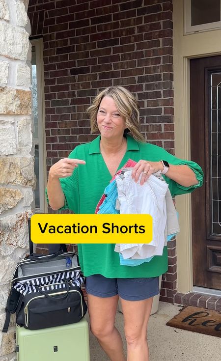 Vacation outfits! I have 7 of theee shorts because they are stretchy. 5” long and I’m 5’8” and size 10 #vacationoutfits #traveloutfits 

#LTKSeasonal #LTKtravel