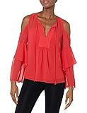 BCBGMAXAZRIA Women's Jalena Cold-Shoulder Top, Jewel red, XS | Amazon (US)
